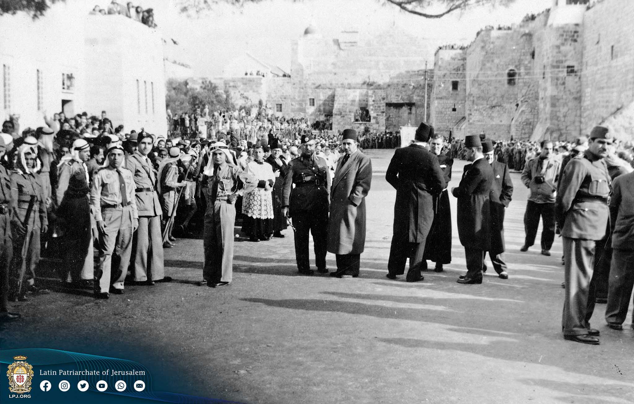 In front of the Church of the Nativity, in the 1950s