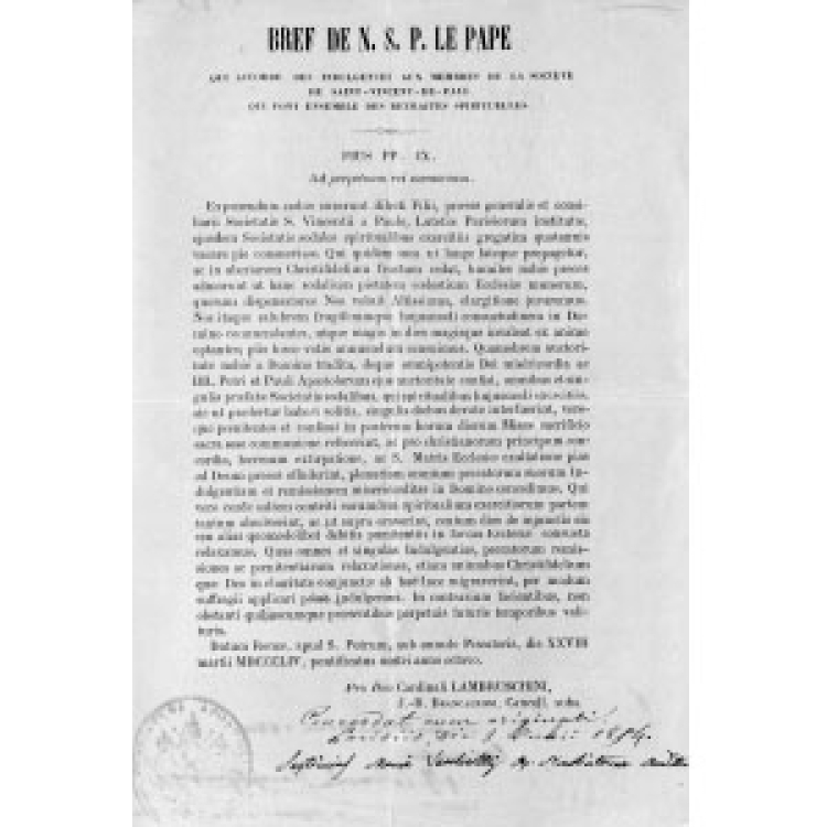 Pie IX - Bref De Le Pape 1854 [Fr]