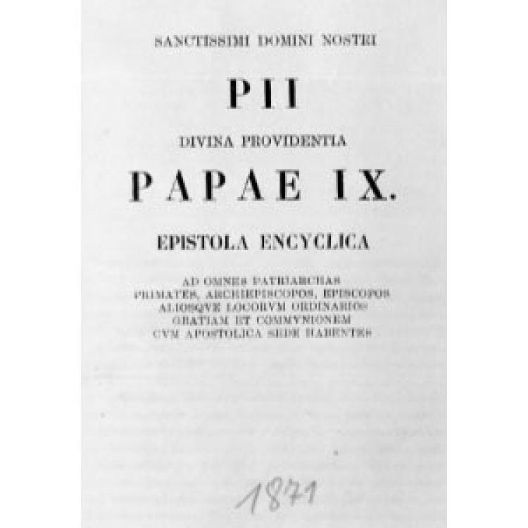 Pie IX - Lettre encyclique 1871 [La]