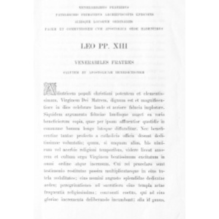 Leon XIII - BMV Adiutricem Populi Christiani 1895 [La]