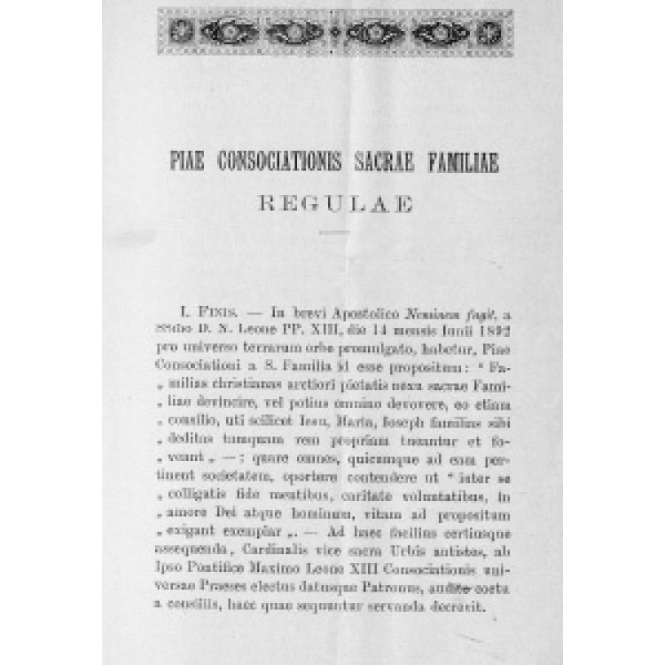 Leon XIII - Regulae Sacrae Famigliae 1893 [La]