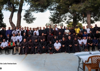 Les séminaristes réunis à Beit Jala pour la fête de Saint Justin, Martyr de Naplouse