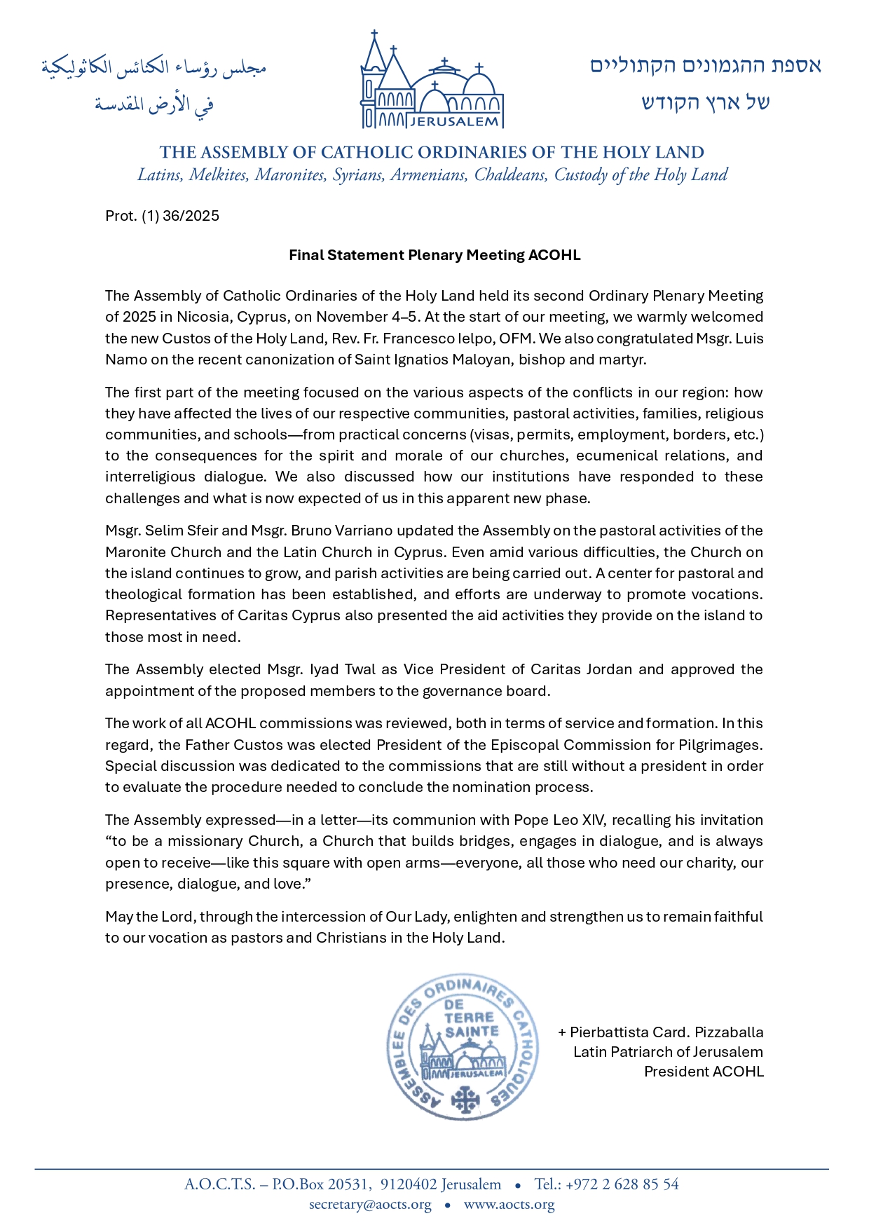 AOCTS Final Statement of the Second Plenary Meeting 2025 - Cyprus